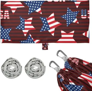 American Stars Dark Red Camping Hammock Single Portable Hammocks 330 lbs Capacity with 2 Tree Straps and Attached Carry Bag,Perfect for Outdoor,Indoor,Beach,Camping,Travel