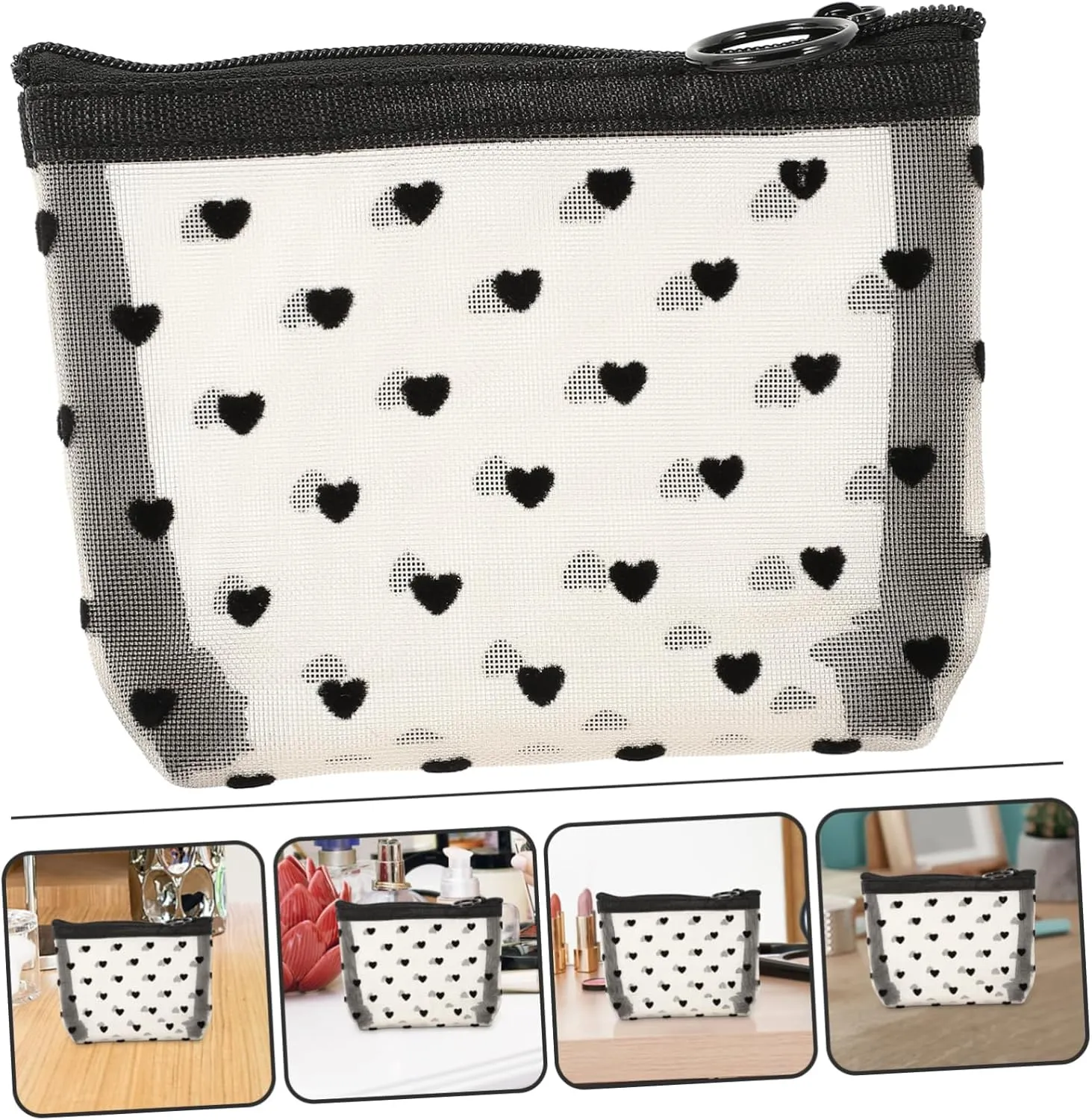 Angoily 2 Sets Accessory Portable Cosmetic Multi-Function Makeup Convenient Travel Supply of Outdoor Bags, Beigex5pcs, 12X8.5X3CMx5pcs