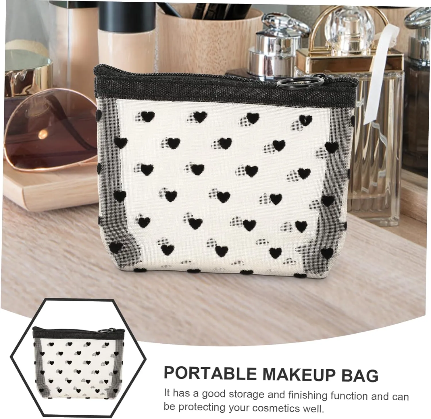 Angoily 2 Sets Accessory Portable Cosmetic Multi-Function Makeup Convenient Travel Supply of Outdoor Bags, Beigex5pcs, 12X8.5X3CMx5pcs