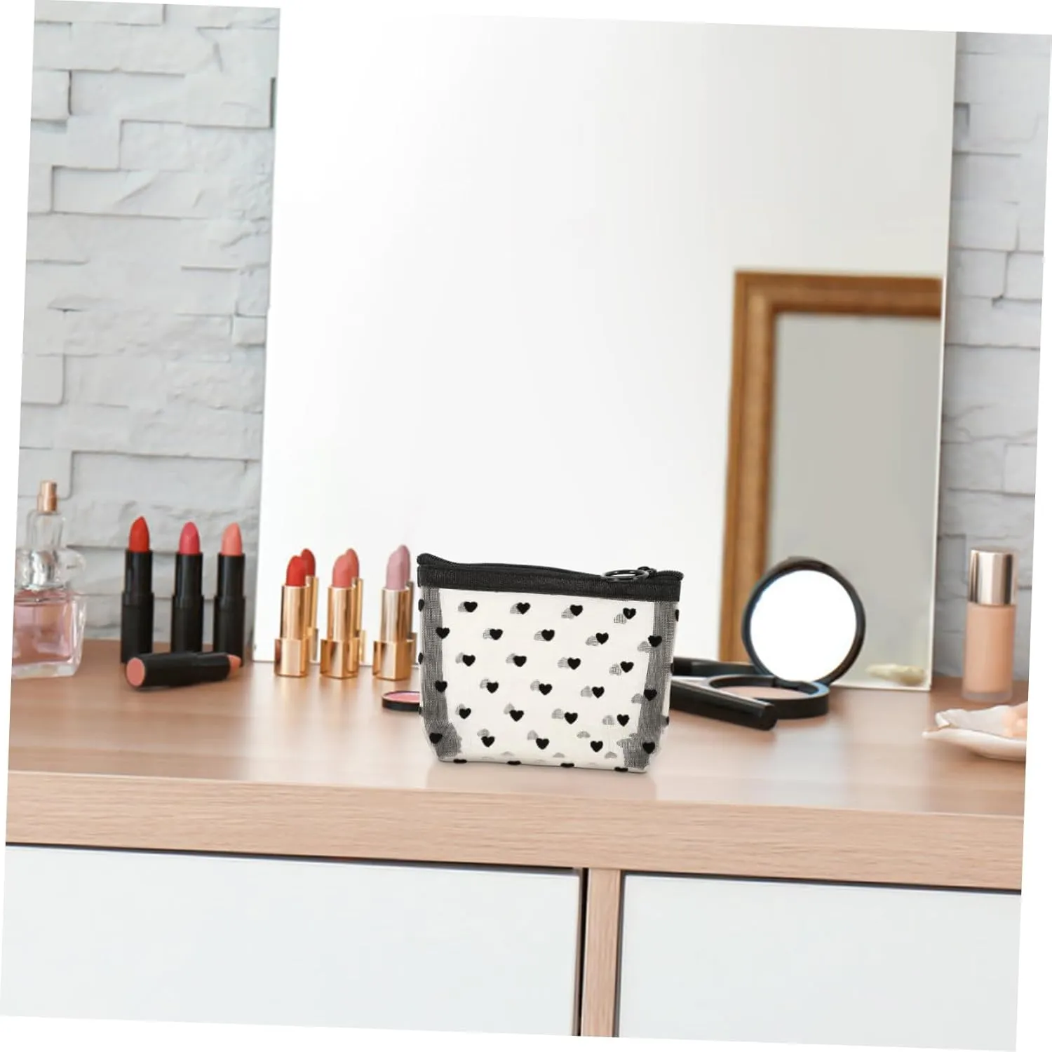 Angoily 2 Sets Accessory Portable Cosmetic Multi-Function Makeup Convenient Travel Supply of Outdoor Bags, Beigex5pcs, 12X8.5X3CMx5pcs