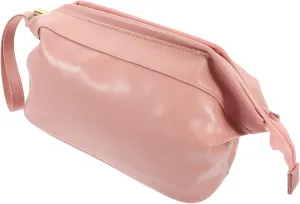 Angoily Leather Makeup Bag Women's Large Capacity Cosmetic Bag Zipper Outdoors Toiletry Bag for Travel, As Shown, 33x14.5cm