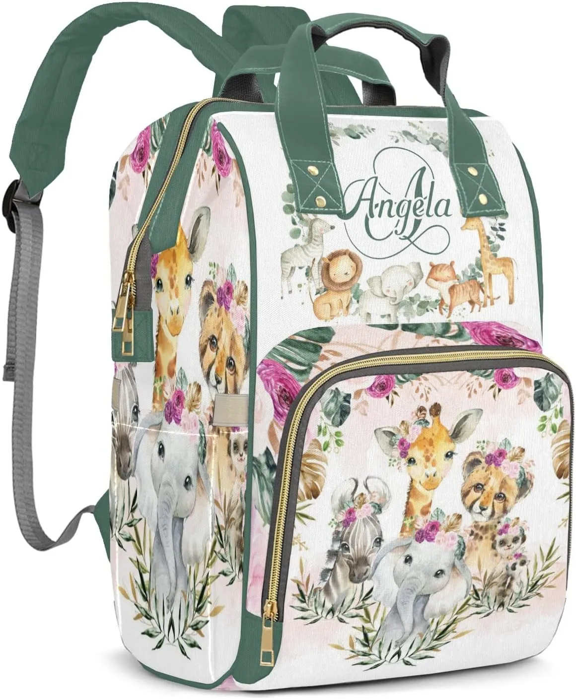Animal Flower Diaper Bags Custom Mummy Backpack with Name Tote Bag Backpacks Presents