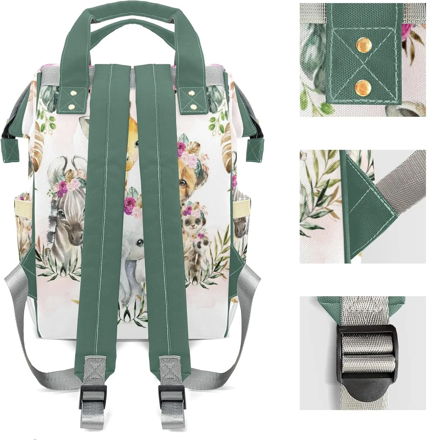 Animal Flower Diaper Bags Custom Mummy Backpack with Name Tote Bag Backpacks Presents