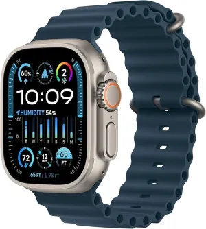 Apple Watch Ultra 2 [GPS   Cellular 49mm] - Black Titanium Case with Blue Ocean Band (Renewed)