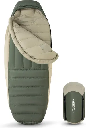 ATEPA Down Sleeping Bag for Adults, 700FP 0 Degree Mummy Cold Weather Lightweight Wide Sleeping Bag with Compression Sack for Camping, Outdoor