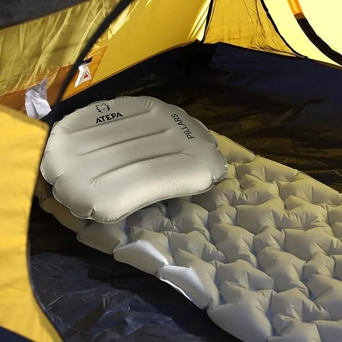 ATEPA Ultralight Inflatable Pillow - Camping Travel, 2oz Insulated Compact, Comfortable, Inflating Pillows for Neck & Lumbar Support for Hiking, Backpacking
