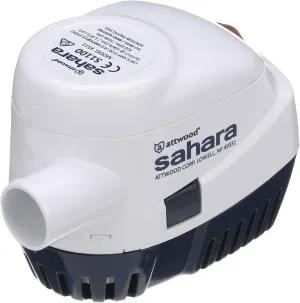 Attwood 4511-7 Sahara S1100 Automatic Bilge Pump, 1100 GPH, 12-Volt, 1.5-Amp Draw, ¾-Inch Interior Diameter Hose, 29-Inch Wire