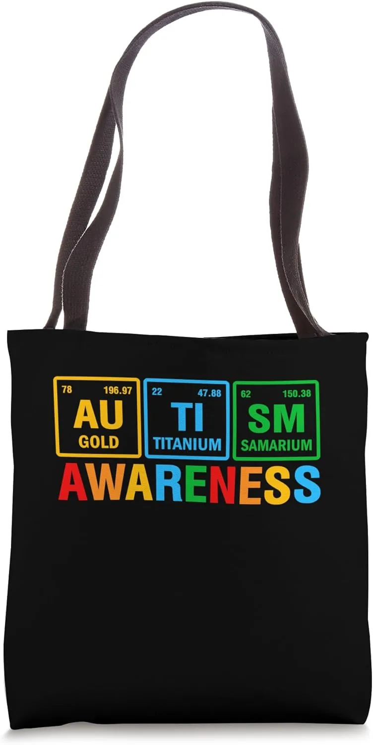 Autism Awareness Gold Titanium Samarium Tote Bag