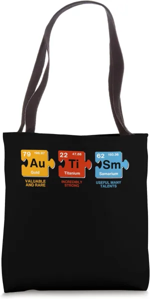 Autism Gold Titanium Samarium Tote Bag