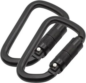 Auto Locking Carabiner 30KN=6500lbs Heavy Duty Large Clip Climbing Carabiner Twist Lock Carabiners for Rock Climbing, Camping, Gym,Rescue (CE Rated,D Shape)