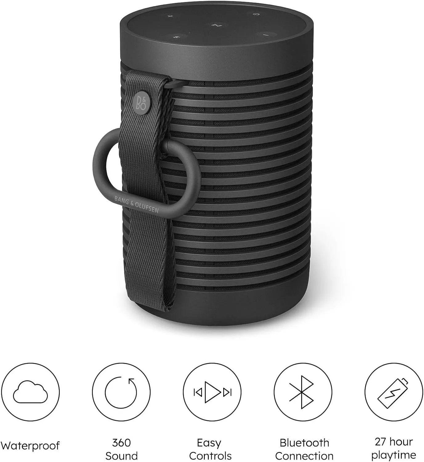 Bang & Olufsen Beosound Explore - Wireless Portable Outdoor Bluetooth speaker, IP 67 Dustproof and Waterproof, Anthracite