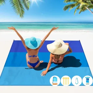 Beach Blanket Oversized Extra Large 10'X 9',Waterproof Sandproof Beach Blanket 2-8 Adults Lightweight Durable for Travel Camping Hiking Picnic (10'X 9', Blue3)