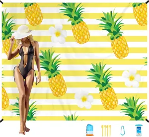 Beach Blanket Oversized Extra Large78 X 110",Waterproof Sandproof Beach Blanket 2-8 Adults Lightweight Durable for Travel Camping Hiking Picnic