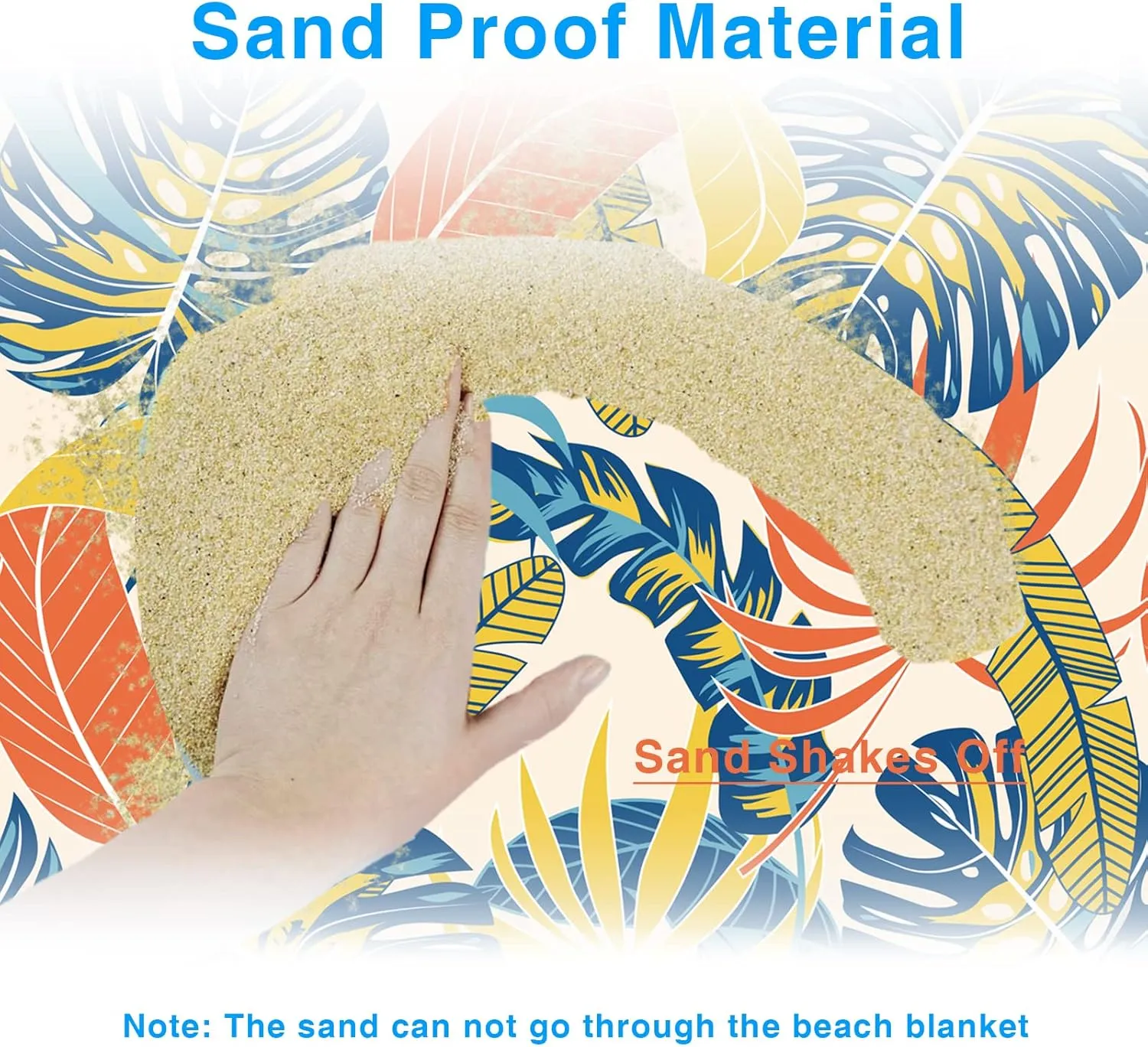 Beach Blanket Sandproof, Waterproof Beach Mat Oversized 79 X 83 Inch for 4-6 Adults, Lightweight Beach Blanket for Outdoor Travel Camping Hiking