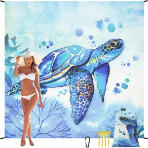 Beach Blanket Waterproof Sandproof Beach Mat 79" X 83" /10'x9'for 2-8 Adults Quick Drying Outdoor Picnic Mat Beach Accessories for Travel, Camping, Hiking