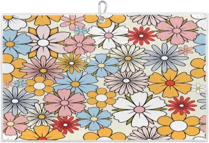 Beautiful Colorful Flowers Golf Towel with Heavy Duty Carabiner Clip Quick Dry Ultra Absorbent Club Ball Cleaning Towel Golf Accessories for Men Women