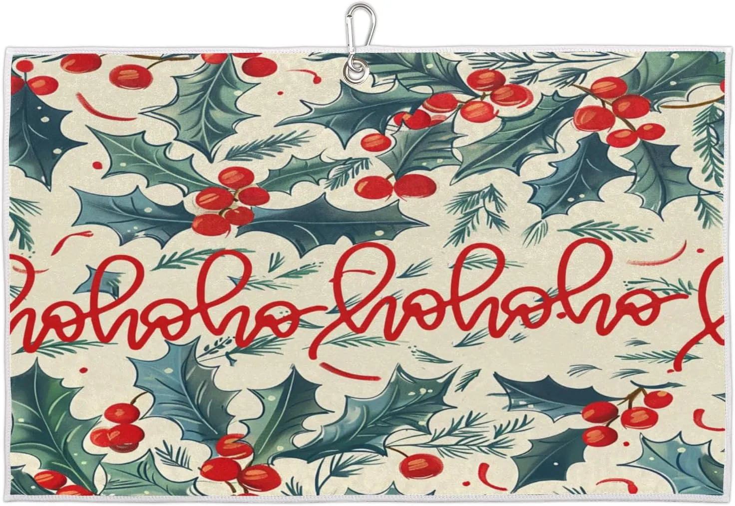 Berry Watercolor Leaves Golf Towel with Heavy Duty Carabiner Clip Quick Dry Ultra Absorbent Club Ball Cleaning Towel Golf Accessories for Men Women