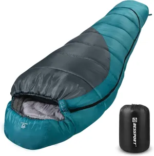 Bessport Ultra-Warm Mummy Sleeping Bag - 15-45°F for Extreme Cold Weather, Perfect for Hiking and Outdoor Adventures! Washable & Cozy 3-4 Season Comfort for Adults