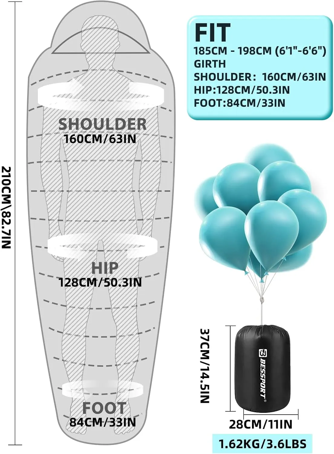 Bessport Ultra-Warm Mummy Sleeping Bag - 15-45°F for Extreme Cold Weather, Perfect for Hiking and Outdoor Adventures! Washable & Cozy 3-4 Season Comfort for Adults