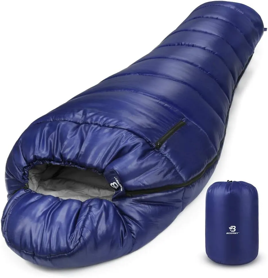 Bessport Ultra-Warm Mummy Sleeping Bag - 15-45°F for Extreme Cold Weather, Perfect for Hiking and Outdoor Adventures! Washable & Cozy 3-4 Season Comfort for Adults