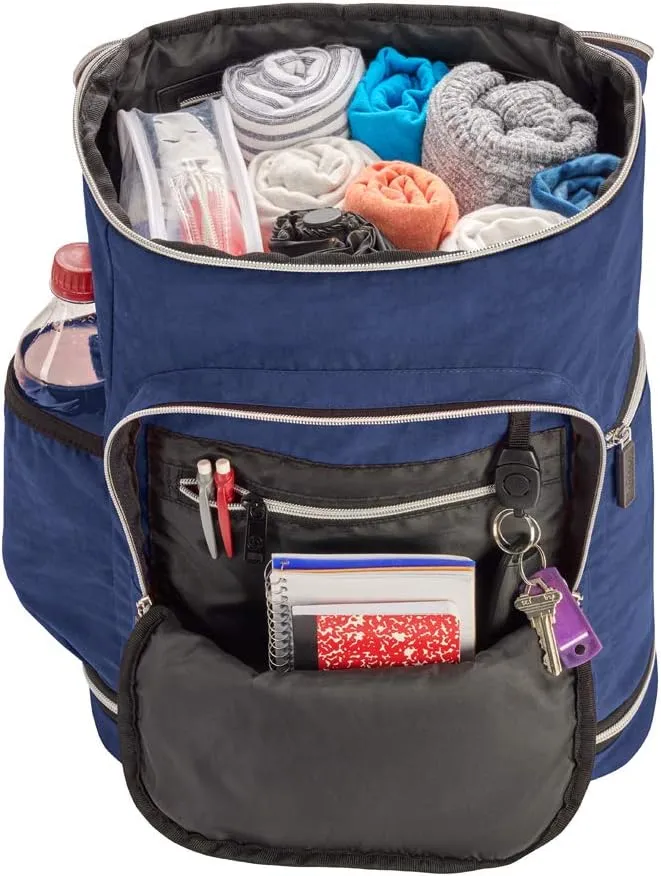 biaggi Zipsak Travel Laptop Backpack - TSA Friendly, Fits 16-inch Notebook, Perfect for Men & Women, College, Business, and Work (Navy Blue)