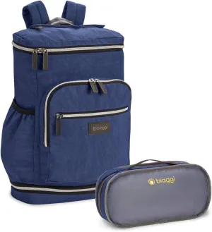 biaggi Zipsak Travel Laptop Backpack - TSA Friendly, Fits 16-inch Notebook, Perfect for Men & Women, College, Business, and Work (Navy Blue)