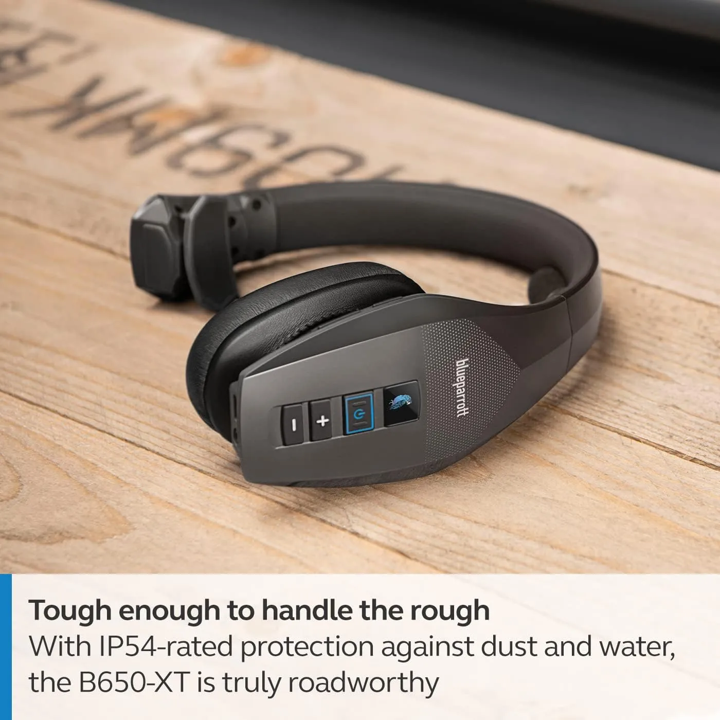 BlueParrott B650-XT Mono Bluetooth Wireless Headphones 96% Noise Canceling Over Head Trucker Headset with Mic, 100% Voice Control, IP54-Rated Protection, Active Noise Cancellation, 36 hrs. Talk Time