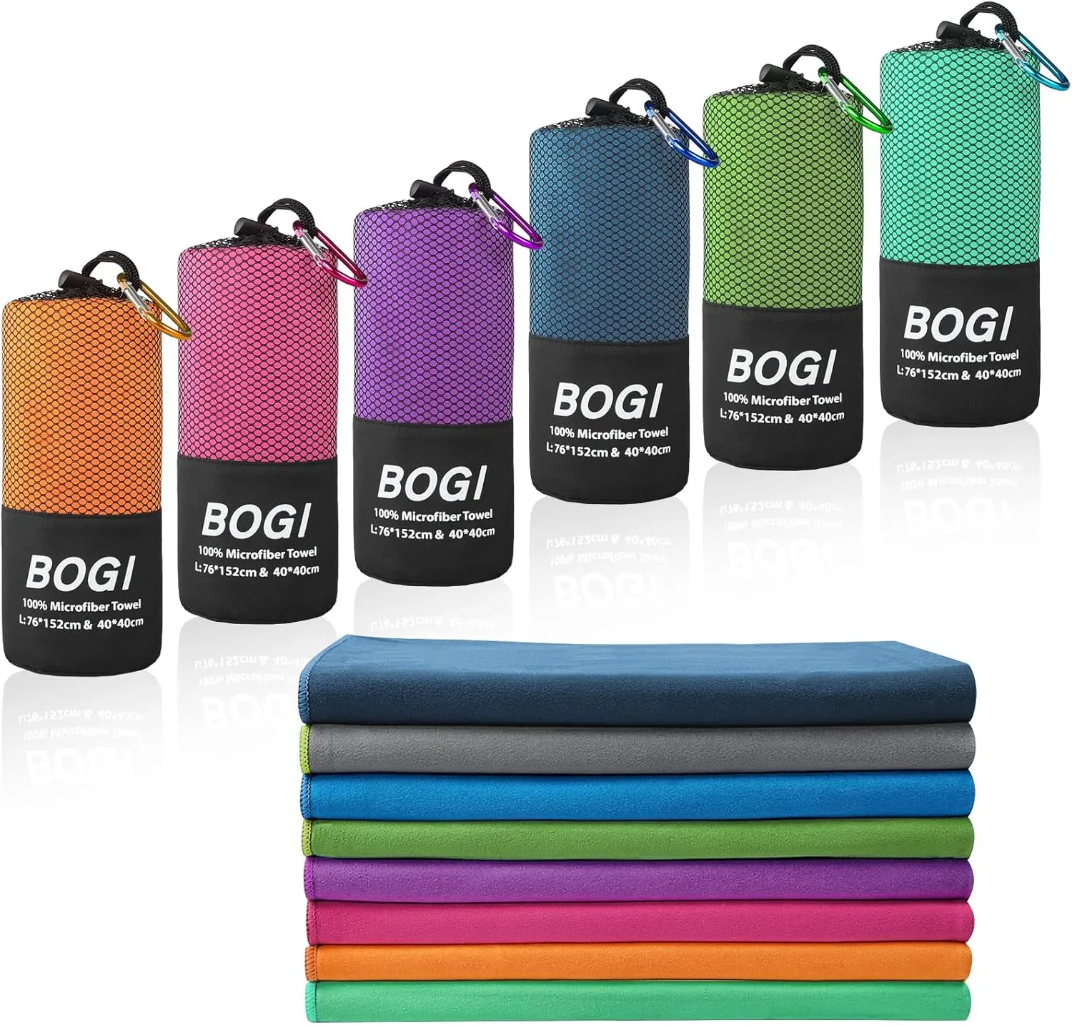 BOGI Microfiber Travel Sports Towel-Quick Dry Towel, Soft Lightweight Microfiber Camping Towel Absorbent Compact Travel Towel for Camping Gym Yoga Swimming Backpacking (XL:72''x32'' 16''x16''-Hpink)