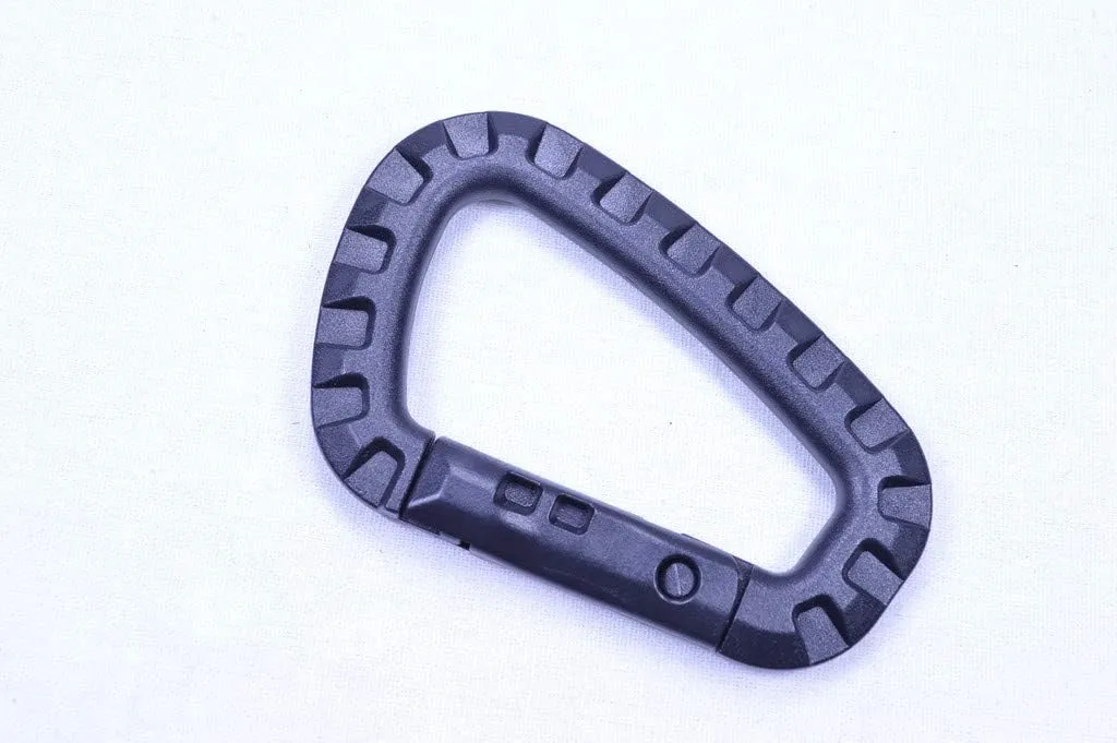 BORED? PARACORD! - 10 Pack Black Plastic Heavy Duty Carabiners, Great for Paracord Projects