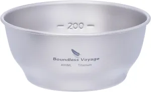 Boundless Voyage Titanium Dish Plate With Mesh Bag - Outdoor Dishware and Utensils Mess Kit, Single-Walled Bowl for Camping, Backpack Hiking