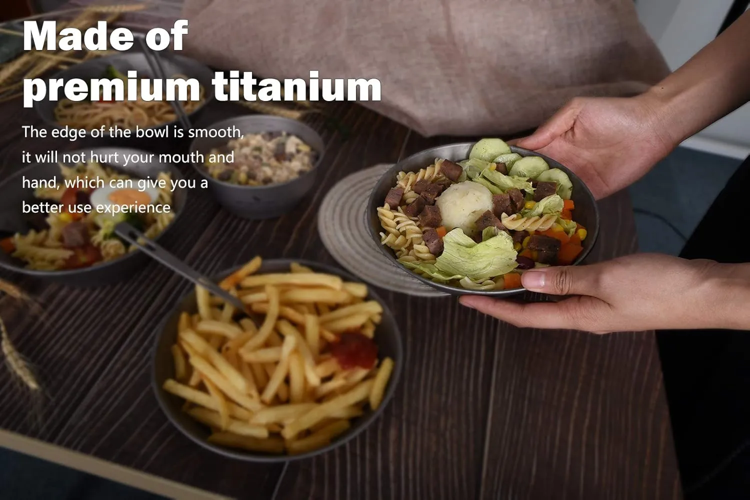 Boundless Voyage Ultralight Titanium Bowl Pan Plate Dish with Carry Bag Outdoor Camping Portable Tableware Cookware ((Plate-M)-Ti15167B)