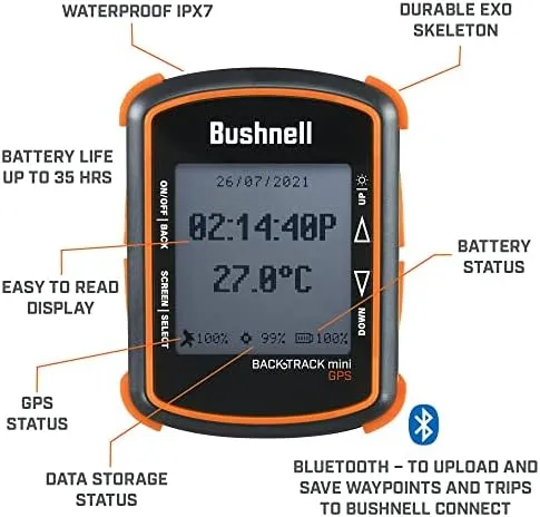 Bushnell BackTrack Mini GPS Navigation, Portable Waterproof GPS for Hiking Hunting and Backpacking