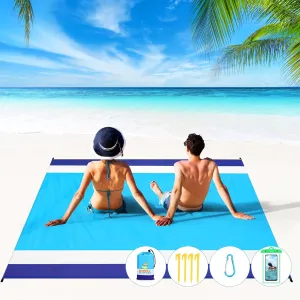 BYDOLL Beach Blanket Waterproof Sandproof 78''×81'' 1-7 Adults Oversized Lightweight Large Picnic Mat Waterproof Sandproof Blanket for Beach