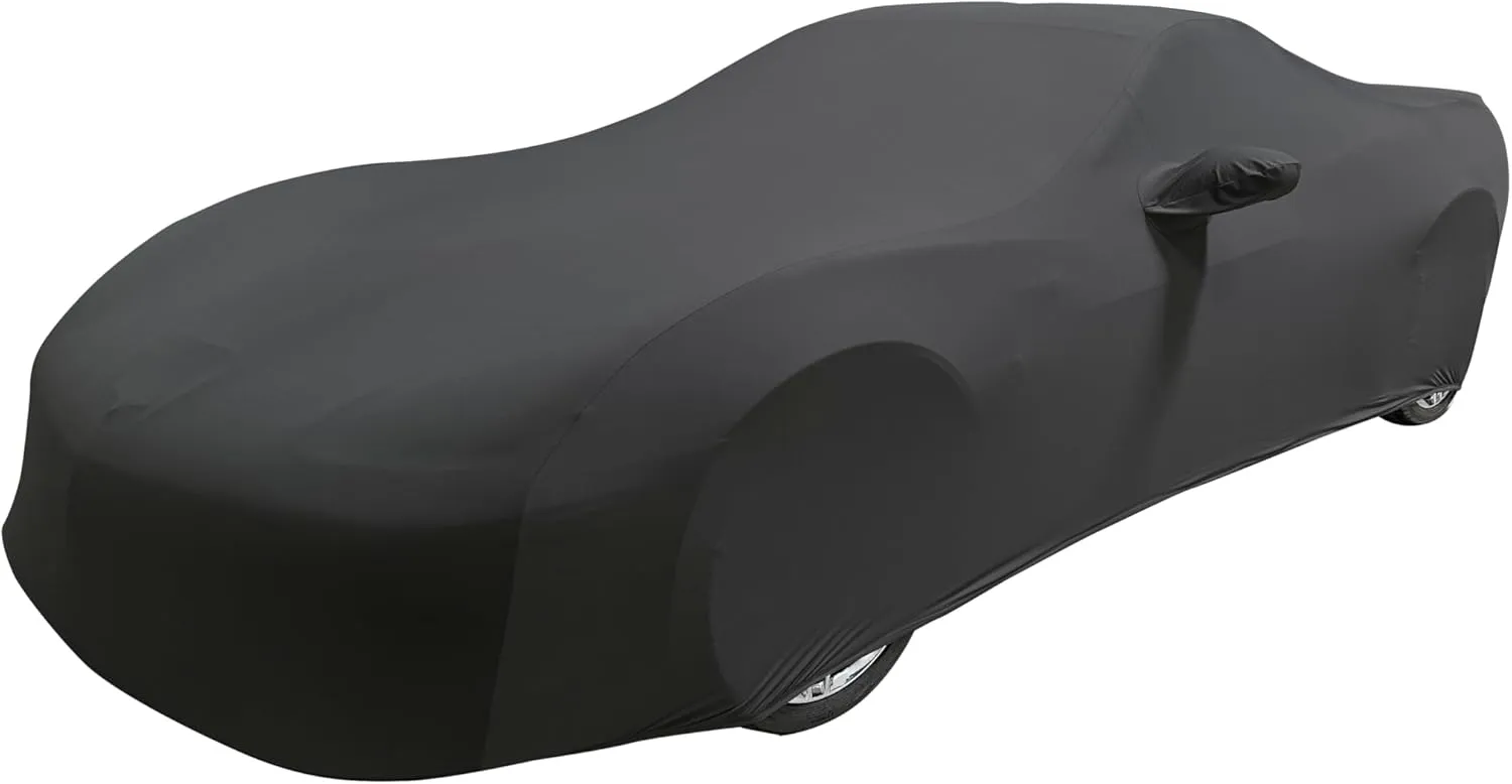 C6 Corvette Indoor Car Cover - Custom Fit Ultraguard Stretch Satin - Dust Proof Full Cover - The Ultimate High End Fit for 2005-2013 C6, Grand Sport, ZR1, Z06 Corvettes (Medium Gray)