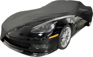C6 Corvette Indoor Car Cover - Custom Fit Ultraguard Stretch Satin - Dust Proof Full Cover - The Ultimate High End Fit for 2005-2013 C6, Grand Sport, ZR1, Z06 Corvettes (Medium Gray)