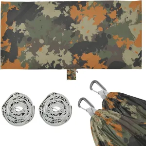 Camouflage Military Orange Camping Hammock Single Portable Hammocks 330 lbs Capacity with 2 Tree Straps and Attached Carry Bag,Perfect for Outdoor,Indoor,Beach,Camping,Travel