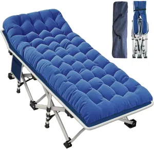Camping cot with Mattress Comfortable Sleeping Cot for Adults with Carry Bag Portable Folding Cot Easy to Install Guest Bed for Home Outdoor Indoor