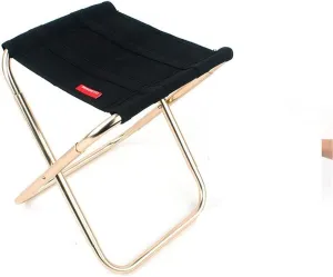 Camping Folding Stools Portable Folding Camping Chair Foldable Stool Black Small Aluminum Oxford Seat Outdoor for Fishing Hiking Travel Garden BBQ