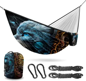 Camping Hammock Double & Single Portable Hammocks with 2 Tree Straps, Great for Hiking,Backpacking,Hunting,Outdoor,Beach,Camping, Cat (73)