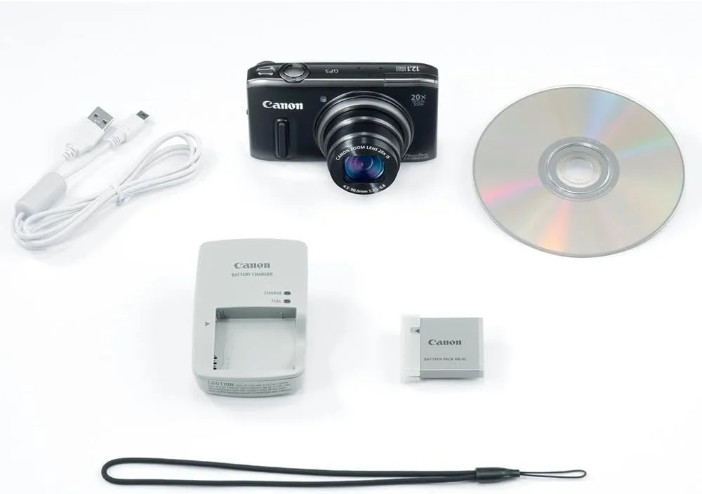 Canon PowerShot SX260 HS 12.1 MP CMOS Digital Camera with 20x Image Stabilized Zoom 25mm Wide-Angle Optical Lens and 1080p HD Video (Black)