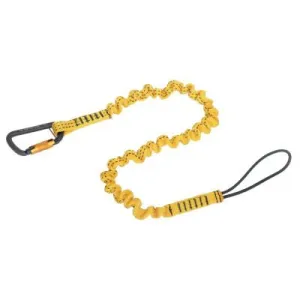 Capital Safety Python Safety Hook2Loop Bungee Tether, 32"-47", Carabiner, 10 lb Cap, Yellow, 70007449054