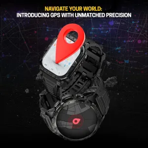 CARBINOX Blaze Smart Watch with GPS (Sport Mode), Rugged Fitness Tracker Waterproof IP69K, Compatible with Android and iOS, 170  Sports Modes, Gorilla Glass Screen, Make/Receive Calls (Square)