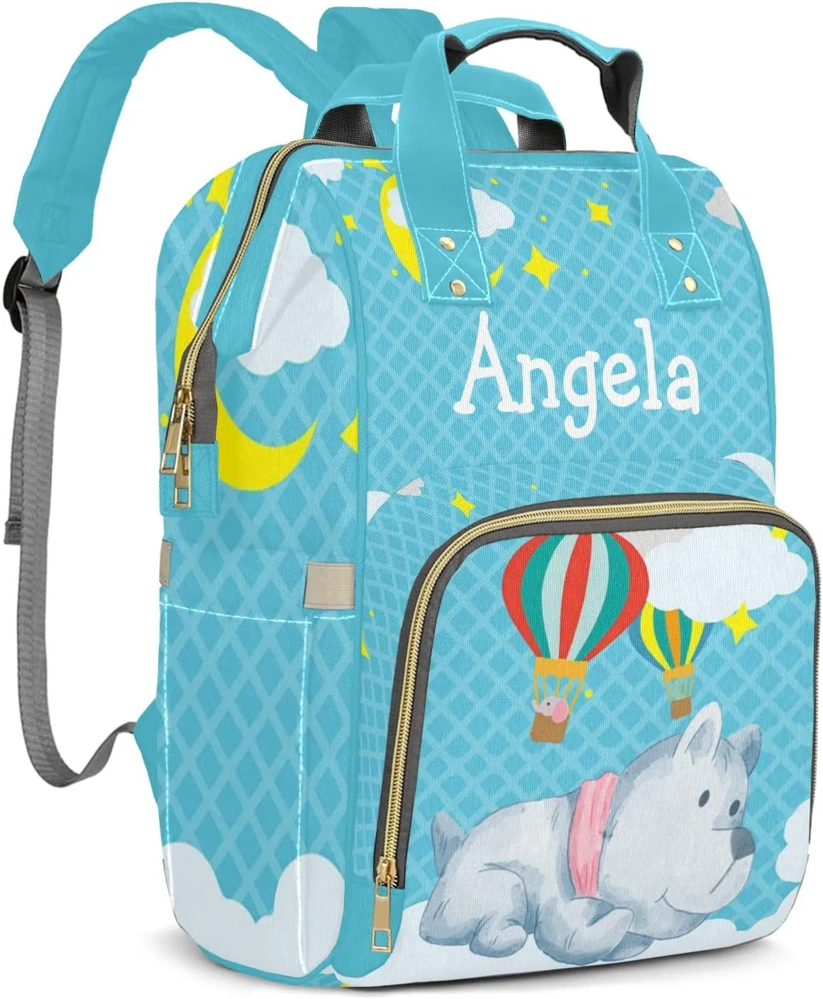 Cartoon Bear Mummy Bags Custom with Name Personalized Diaper Bags Backpack Presents