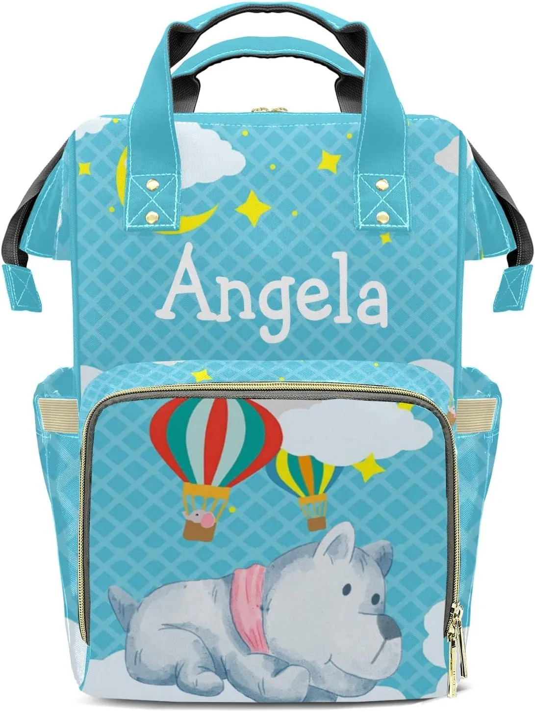 Cartoon Bear Mummy Bags Custom with Name Personalized Diaper Bags Backpack Presents