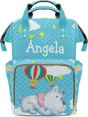 Cartoon Bear Mummy Bags Custom with Name Personalized Diaper Bags Backpack Presents
