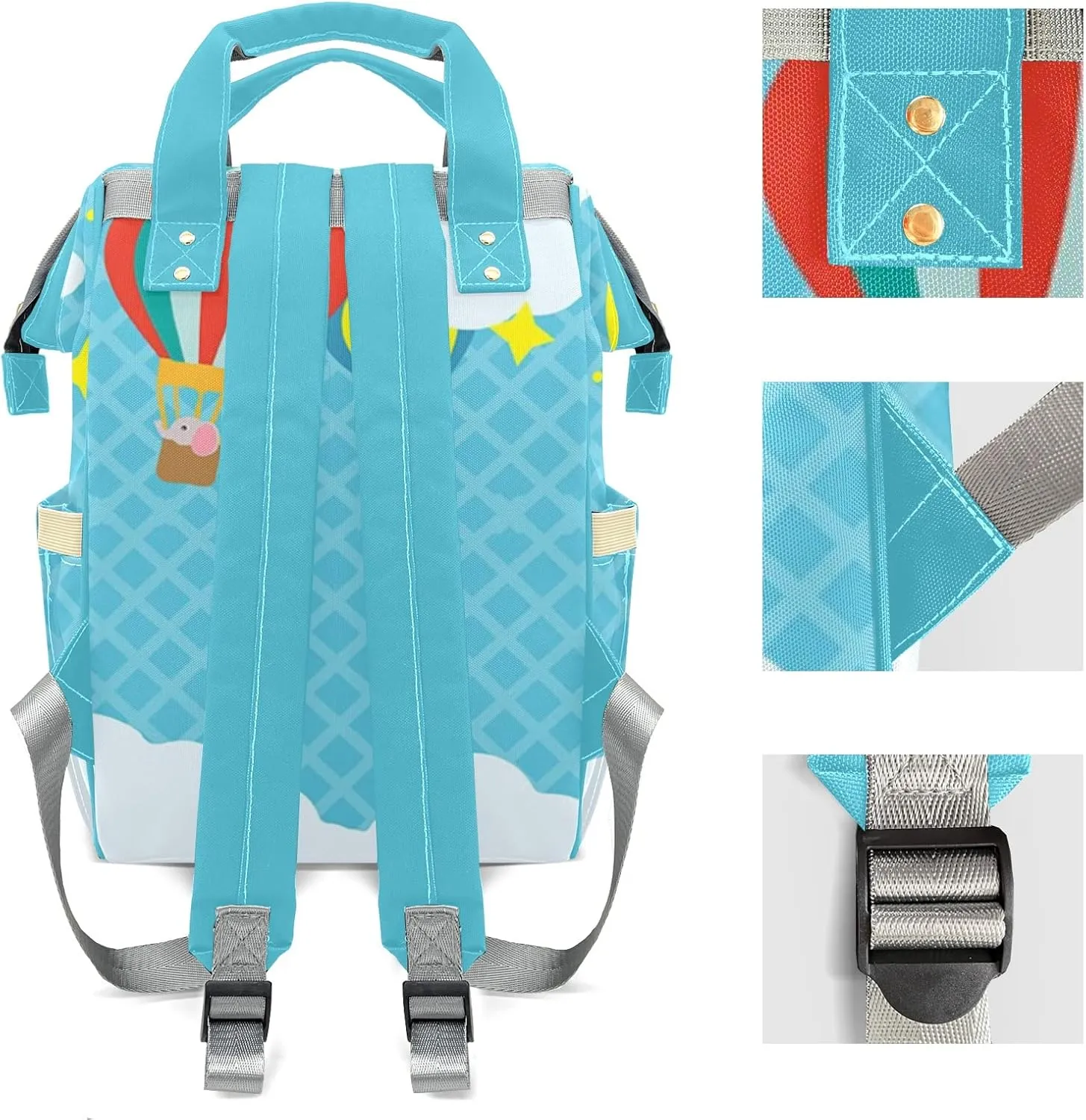 Cartoon Bear Mummy Bags Custom with Name Personalized Diaper Bags Backpack Presents