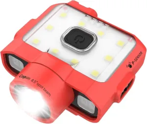 Claymore Capon 120D (Red) - Rechargeable Cap Light with Motion Sensor, Multi-Purpose Clip-On, Focus Mode for Enhanced Light Distance. 3 Lighting Modes, 380 Lumens, Dust and Waterproof.