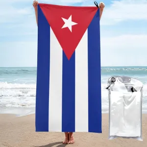 Cuban Flag Beach Towel with Beach Bag Beach Blanket Bath Towel Quick Dry and Sandproof Beach Towels for Adults 31.5"X63"