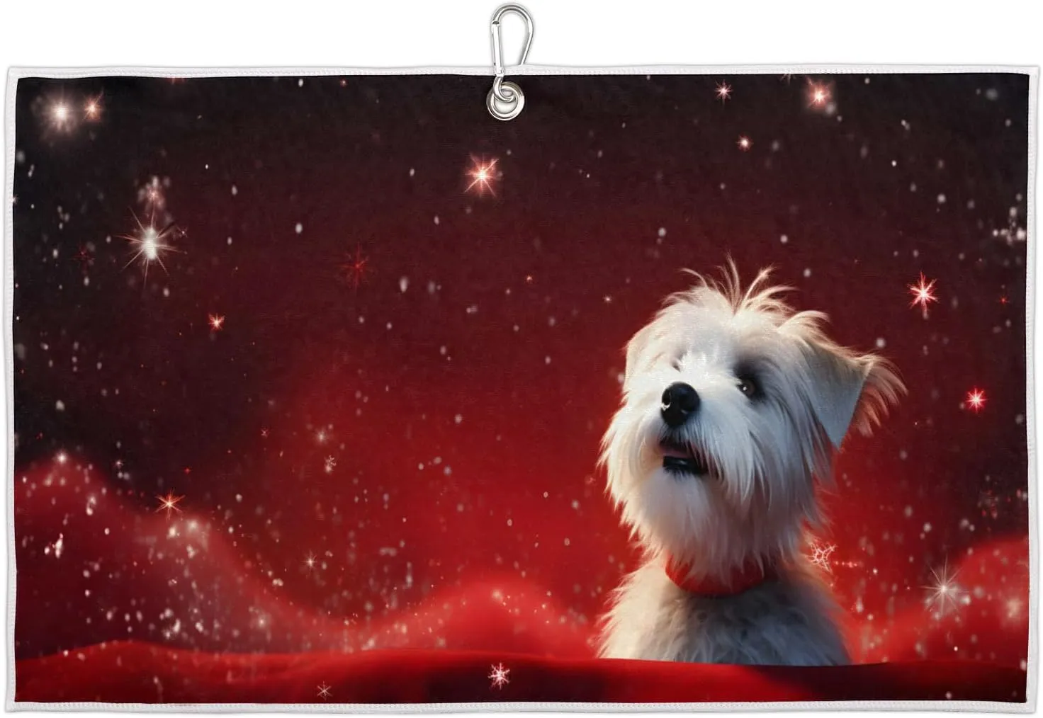 Cute Dogs for Valentine's Day Golf Towel with Heavy Duty Carabiner Clip Quick Dry Ultra Absorbent Club Ball Cleaning Towel Golf Accessories for Men Women