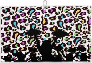 Dance Colorful Leopard Golf Towel with Heavy Duty Carabiner Clip Quick Dry Ultra Absorbent Club Ball Cleaning Towel Golf Accessories for Men Women
